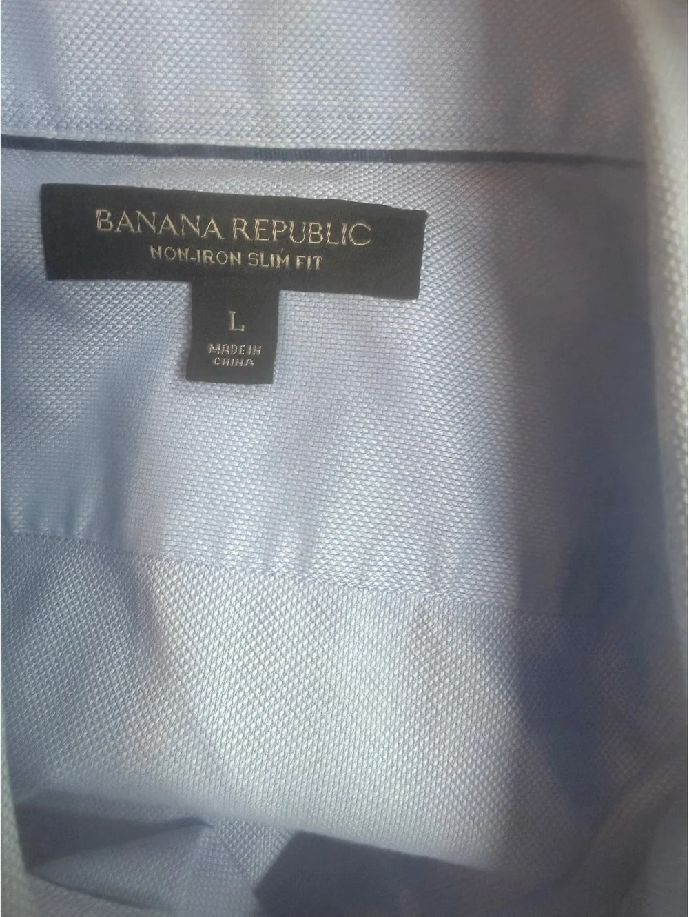 Banana Republic Non-Iron Slim Fit Men's Dress Shirt Large Light Blue